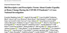 Deskriptivní normy týkající se genderové rovnosti v&#160;domácnosti byly ovlivněny pandemií COVID-19 