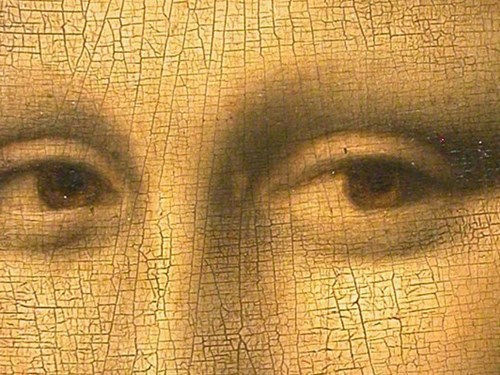 Leonardo da Vinci, Mona Lisa, detail očí, 1503–1510.