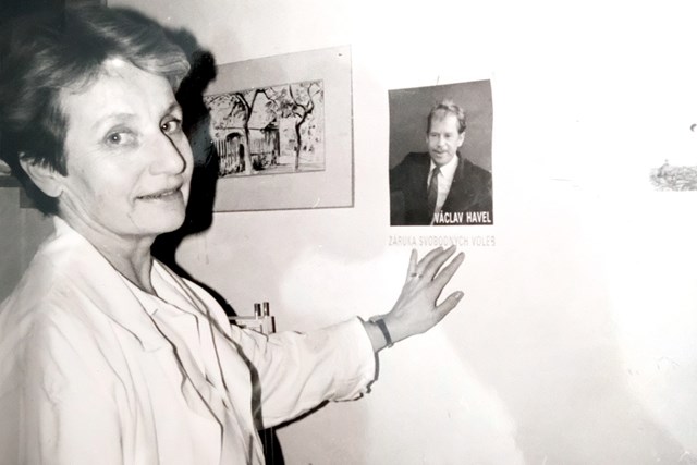 Jiřina Jedličková, březen 1990.