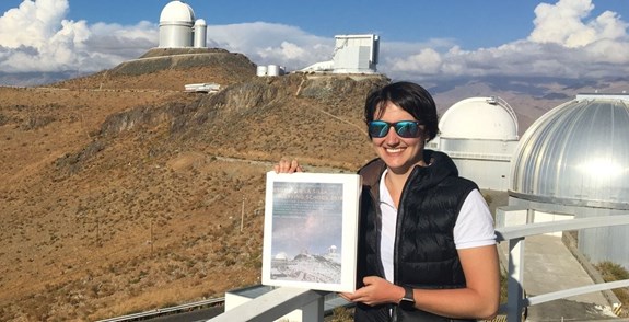 Tereza Jeřábková na observatoři La Silla v Chile. Foto: archiv T. Jeřábkové