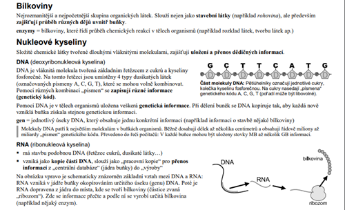 Materiály pro výuku biologie: Vlastnosti života, zdroj: Gymnázium Milady Horákové