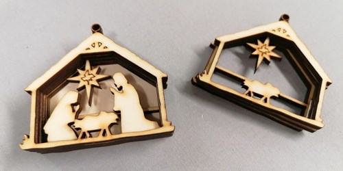 Laser cut nativity scenes