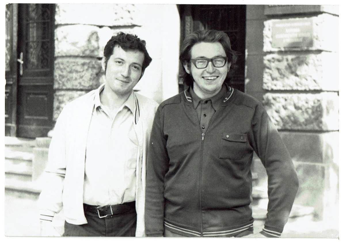 Karel Belcredi (right) with his classmate Pavel Drgáč, 1970s.