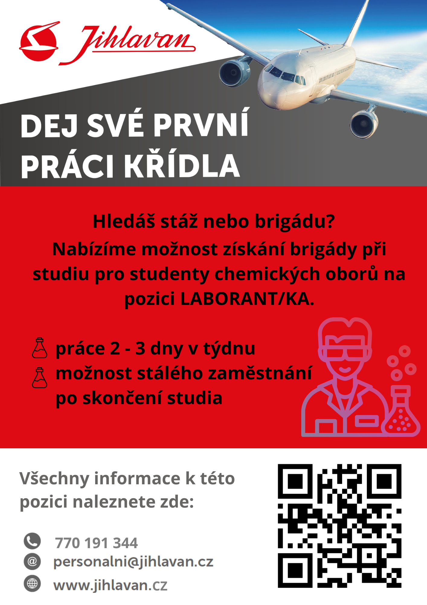 Nabídka stáže/brigády:  Laborant