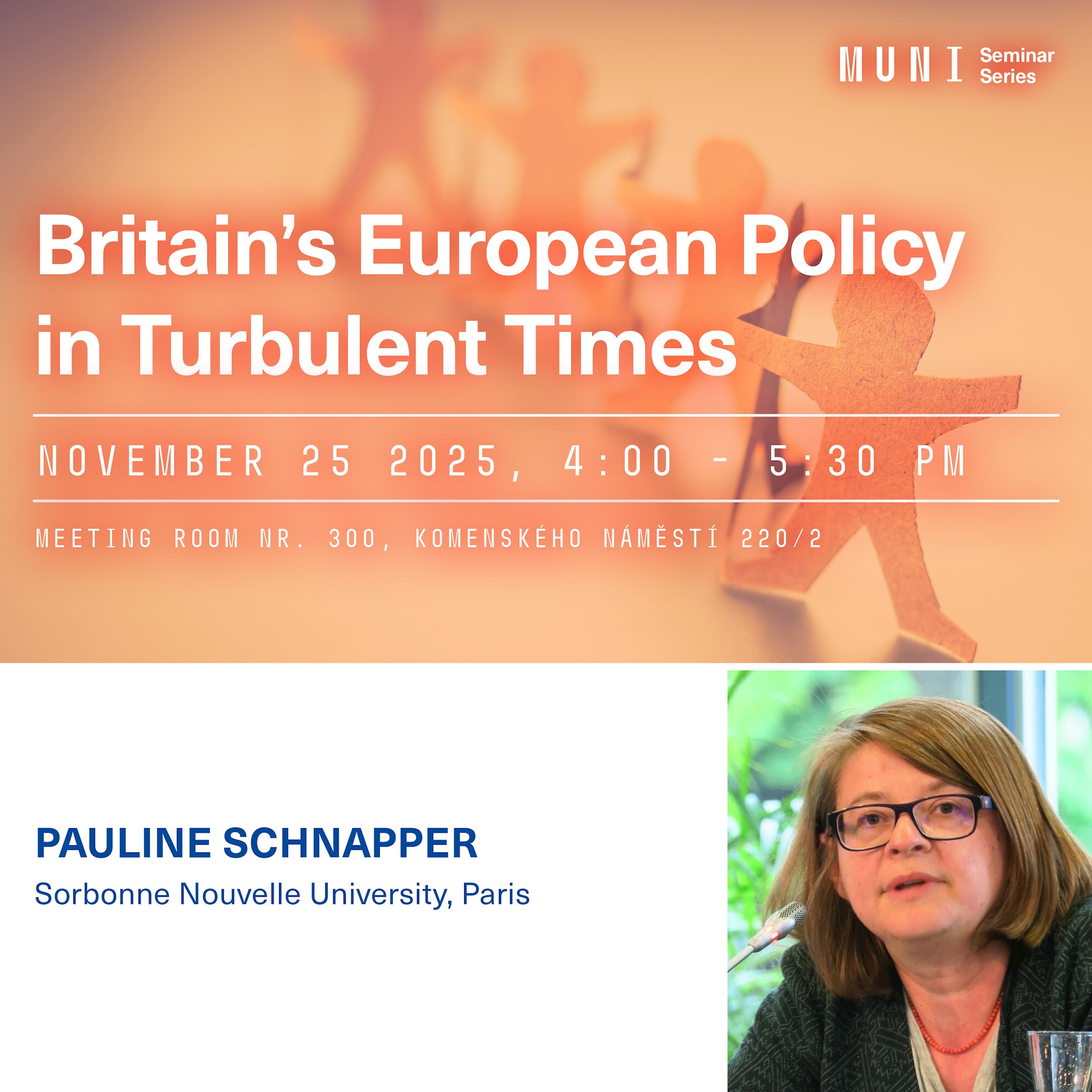 Join Us on 25 November 2025 – Two Seminars, One Distinguished Guest: Pauline Schnapper
