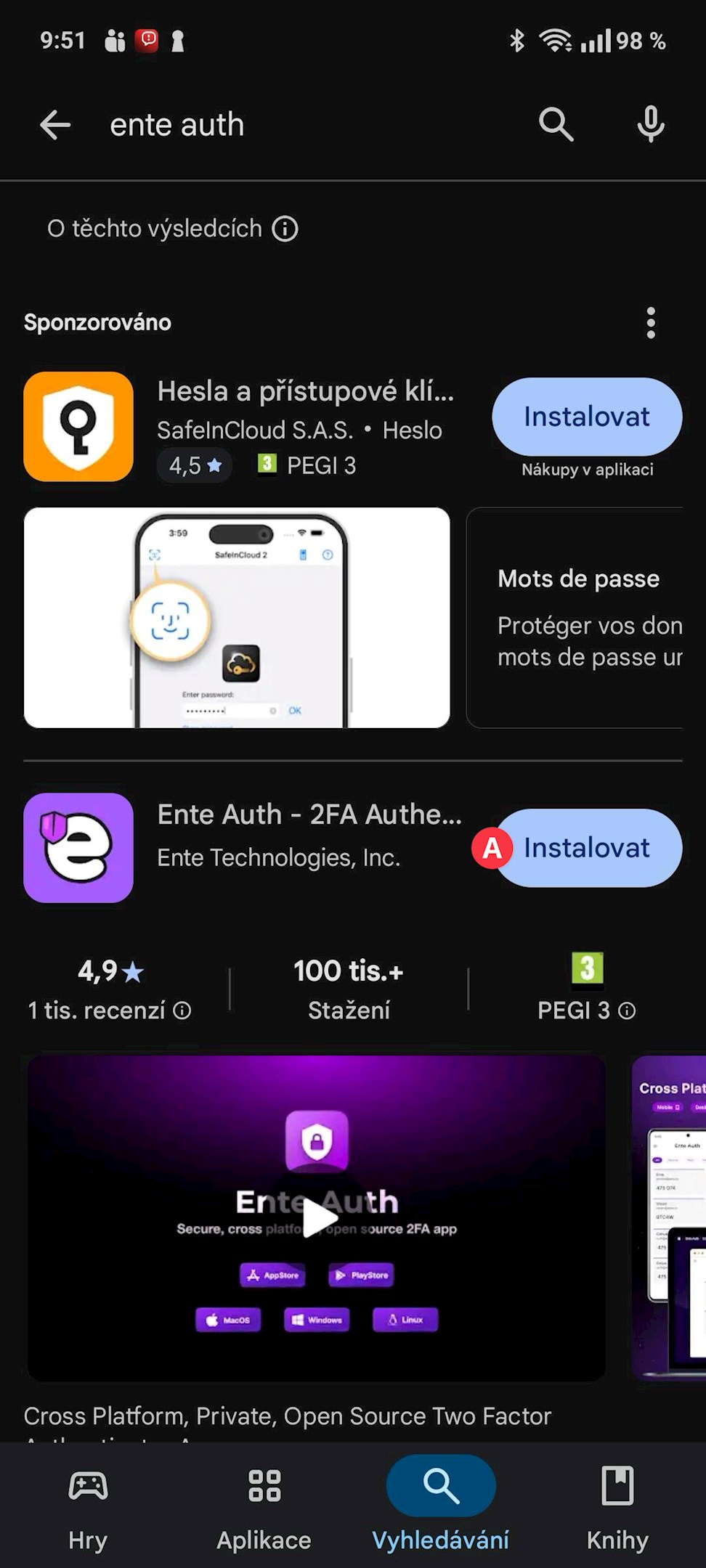 Fig. 3) Installing Ente Auth.