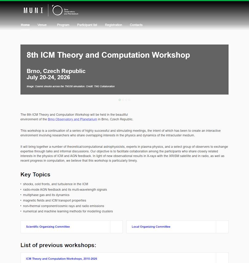 8th ICM Theory  and Computation Workshop | MUNI SCI