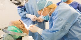 Neurosurgeons practise head operations at the Department of Anatomy