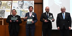Commemorative banknote depicting Karel Engliš presented at MU
