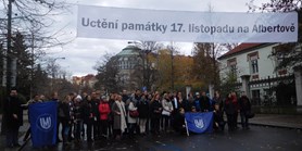 MU students remember 17 November in Prague’s Albertov